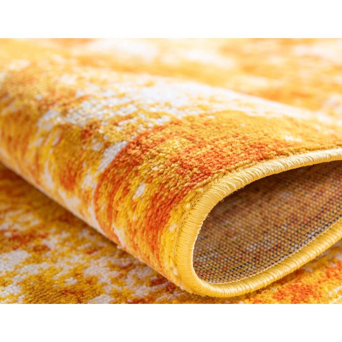 Mistana™ Brandt Performance Yellow/Orange Rug & Reviews Wayfair